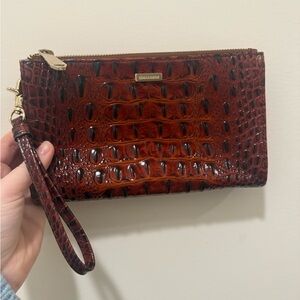 Brahmin Red Croc-Embossed Wristlet